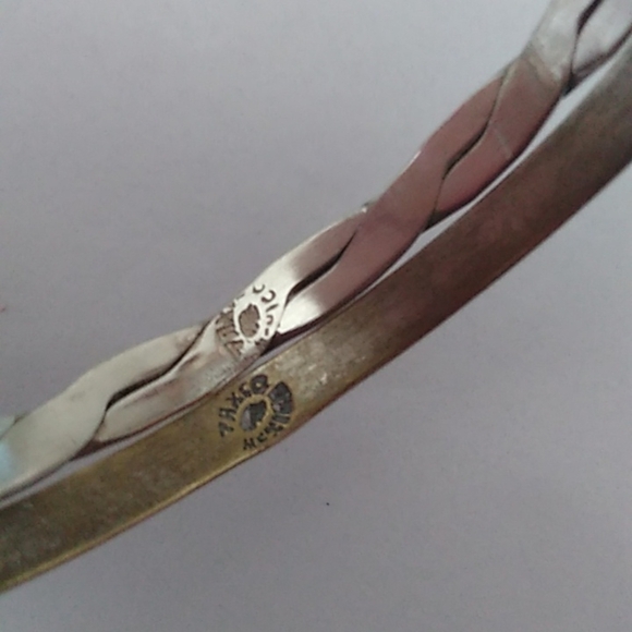 Sterling Silver 925 Taxco Mexico Bangle Bracelets, set of 2 - Picture 8 of 11